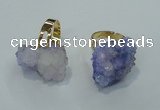 NGR18 18*25mm - 25*30mm nuggets plated druzy quartz rings