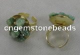 NGR180 25*30mm druzy agate gemstone rings wholesale