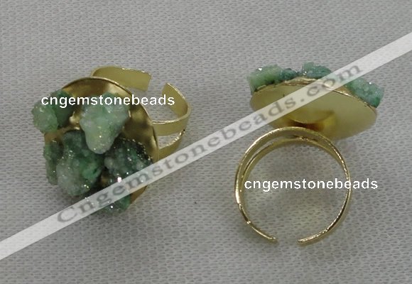 NGR180 25*30mm druzy agate gemstone rings wholesale