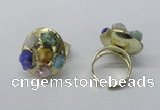 NGR183 25*30mm druzy agate gemstone rings wholesale