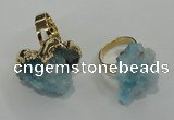 NGR19 18*25mm - 25*30mm nuggets plated druzy quartz rings