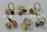 NGR191 8*10mm - 12*14mm freeform druzy agate gemstone rings