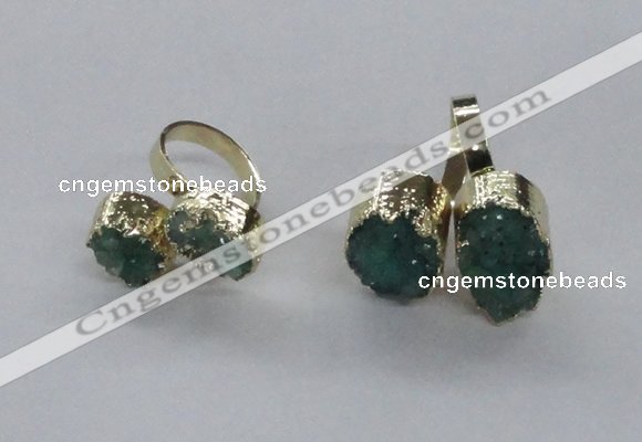 NGR198 10*14mm - 15*20mm oval druzy agate gemstone rings
