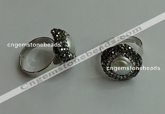 NGR2000 20*20mm flower pearl rings wholesale