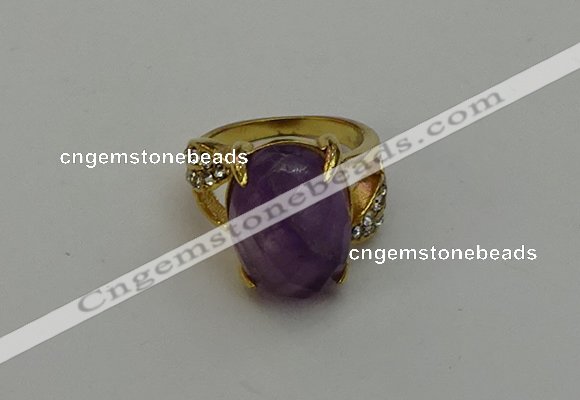 NGR2002 10*15mm faceted oval amethyst gemstone rings wholesale