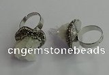 NGR2003 25mm flower druzy quartz rings wholesale