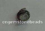 NGR2005 20*25mm flower druzy quartz rings wholesale