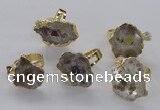 NGR204 18*25mm – 25*35mm freeform druzy quartz gemstone rings