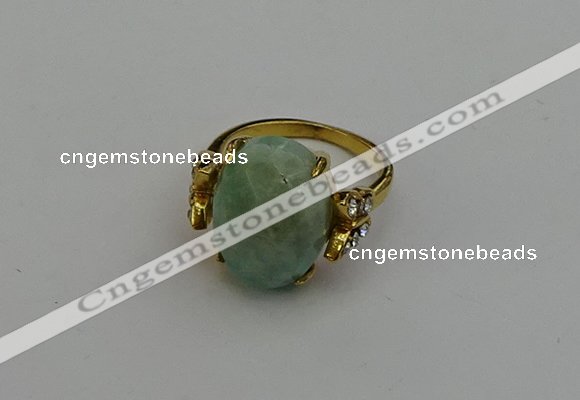 NGR2068 10*15mm faceted oval amazonite gemstone rings