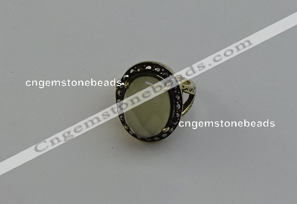 NGR2105 10*15mm faceted oval lemon quartz gemstone rings wholesale