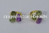 NGR213 5*8mm - 6*10mm freeform druzy agate & peridot rings wholesale