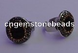 NGR2139 20mm - 22mm coin plated druzy agate gemstone rings