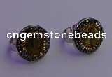 NGR2140 20mm - 22mm coin plated druzy agate gemstone rings