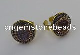 NGR2144 20mm - 22mm coin plated druzy agate rings wholesale