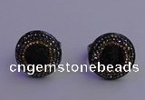 NGR2155 20mm - 22mm coin plated druzy agate gemstone rings