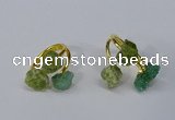 NGR216 5*8mm - 6*10mm freeform druzy agate & peridot rings wholesale