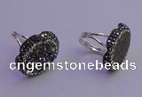 NGR2167 22*28mm - 22*30mm flower plated druzy agate rings