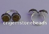 NGR2175 12mm - 14mm coin plated druzy agate rings wholesale