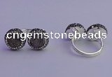 NGR2177 12mm - 14mm coin plated druzy agate rings wholesale