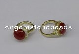 NGR224 12mm flat round agate gemstone rings wholesale