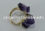 NGR23 13*18mm - 20*25mm faceted nuggets amethyst gemstone rings