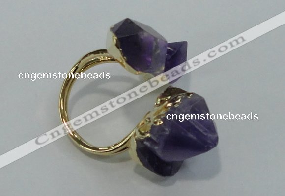 NGR23 13*18mm - 20*25mm faceted nuggets amethyst gemstone rings