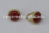 NGR234 20mm flat round agate gemstone rings wholesale