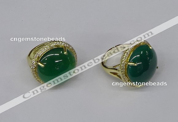 NGR236 20mm flat round agate gemstone rings wholesale