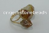 NGR25 13*18mm - 20*25mm faceted nuggets citrine gemstone rings