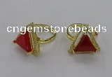 NGR273 14*14mm triangle agate gemstone rings wholesale