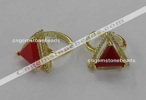 NGR273 14*14mm triangle agate gemstone rings wholesale