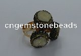 NGR290 14mm - 16mm coin plated druzy agate gemstone rings