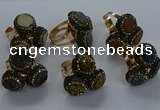 NGR299 14mm - 16mm coin plated druzy agate gemstone rings