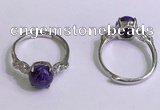 NGR3000 925 sterling silver with 8mm flat  round charoite rings