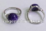 NGR3006 925 sterling silver with 12mm flat  round charoite rings