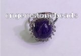 NGR3008 925 sterling silver with 12mm flat  round charoite rings