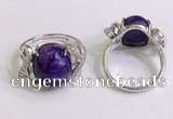NGR3039 925 sterling silver with 12*14mm oval charoite rings