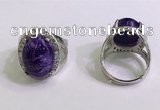 NGR3045 925 sterling silver with 12*16mm oval charoite rings