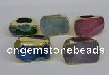 NGR309 25*40mm - 30*35mm freeform druzy agate gemstone rings