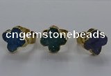 NGR317 18*18mm - 20*20mm flower druzy agate gemstone rings
