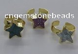 NGR319 15*15mm - 16*16mm star druzy agate gemstone rings