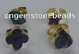 NGR323 10*14mm - 18*20mm freeform druzy agate gemstone rings