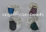 NGR325 13*18mm - 15*20mm freeform druzy agate gemstone rings
