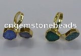NGR341 16*16mm - 18*18mm hexagon druzy agate gemstone rings