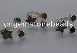 NGR365 8mm coin & 15*16mm star druzy agate rings wholesale