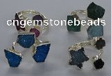 NGR367 8mm - 15*16mm freeform druzy agate rings wholesale