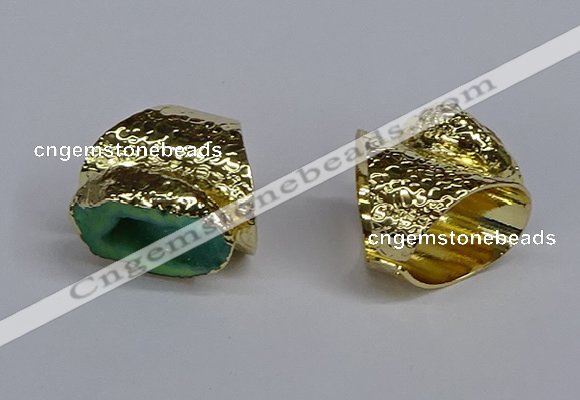 NGR377 15*20mm - 20*25mm freeform druzy agate rings wholesale