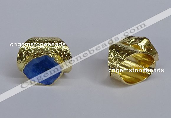 NGR378 15*20mm - 20*25mm freeform druzy agate rings wholesale