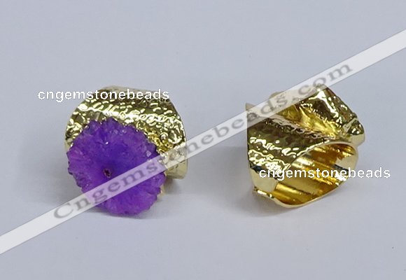 NGR384 18*25mm - 22*28mm freeform druzy agate gemstone rings