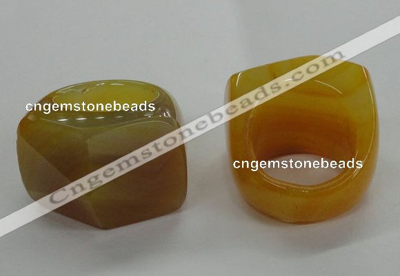 NGR39 20*30*35mm faceted freeform agate gemstone rings